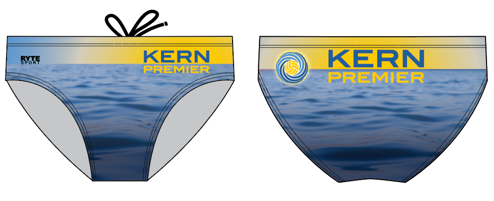 Kern Premier - Male Water Polo Briefs - Practice - Full Logo 1 by Ryte Sport