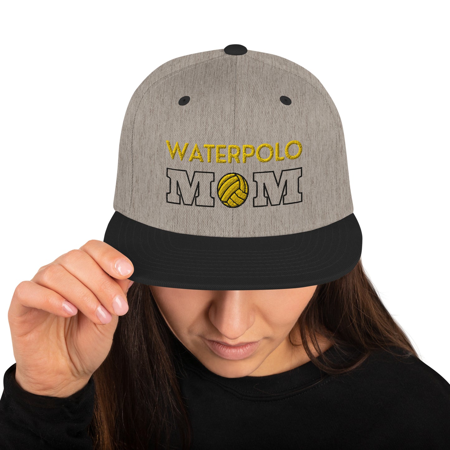 Waterpolo Mom - Yellow Lettering - Classic Snapback | Yupoong 6089M