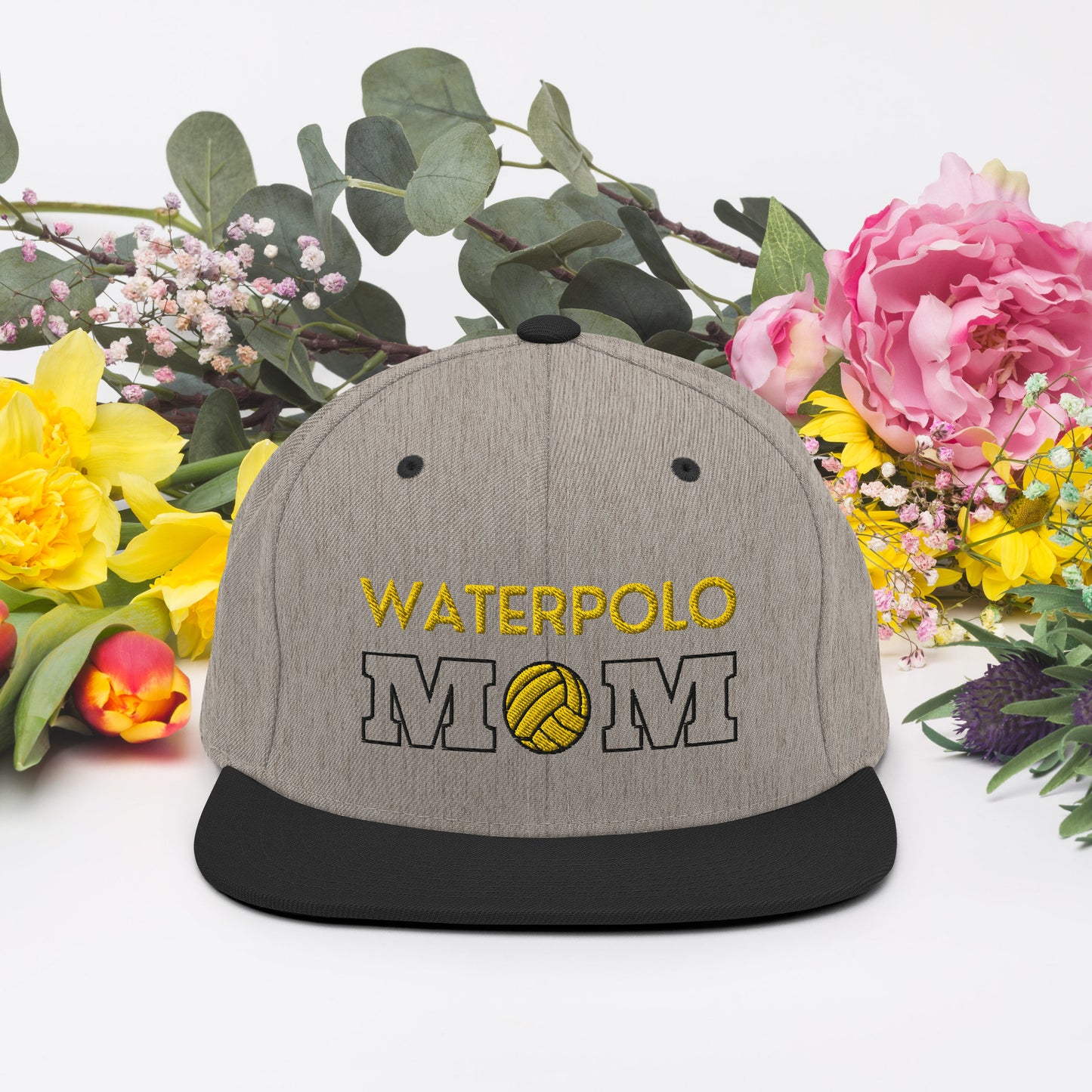 Waterpolo Mom - Yellow Lettering - Classic Snapback | Yupoong 6089M