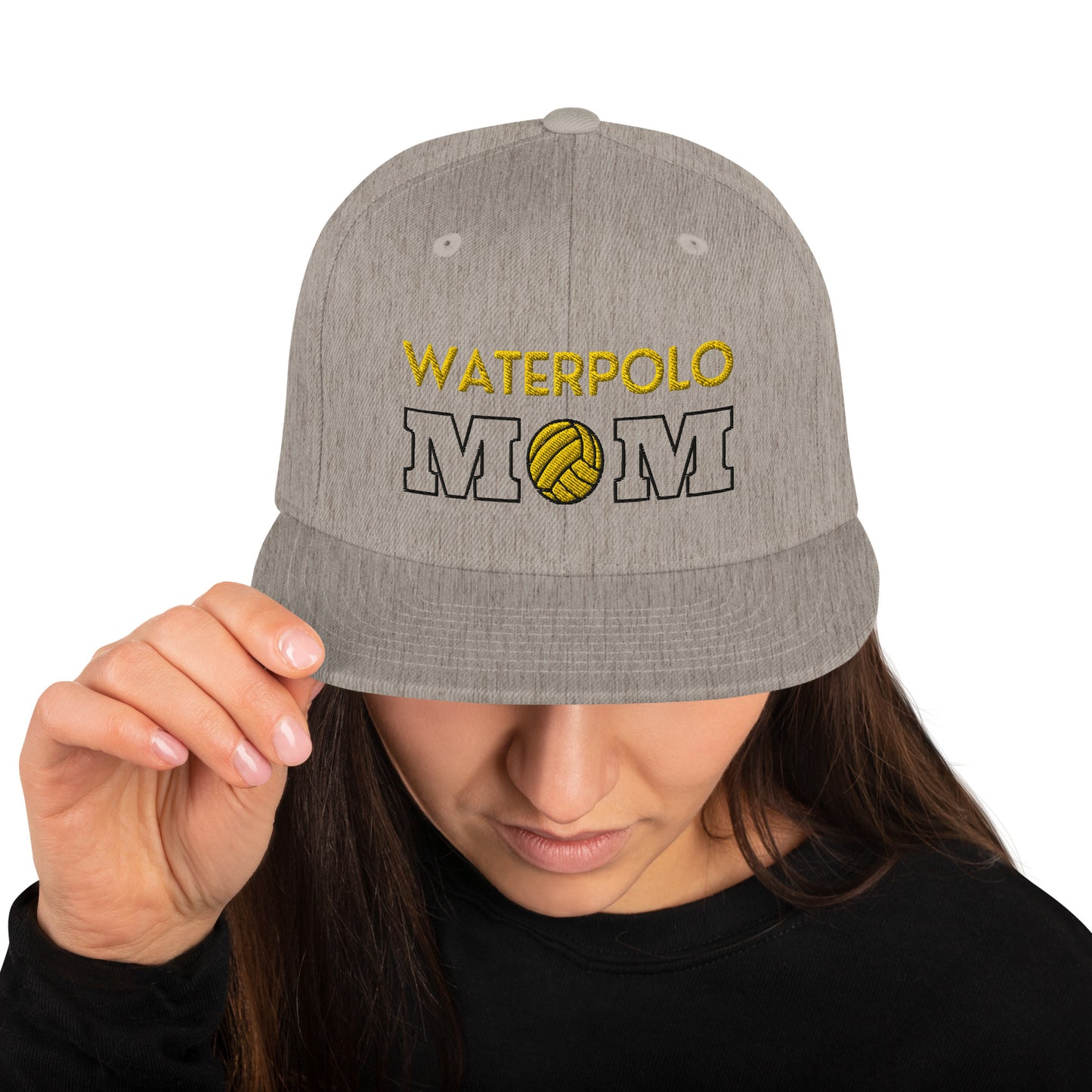 Waterpolo Mom - Yellow Lettering - Classic Snapback | Yupoong 6089M