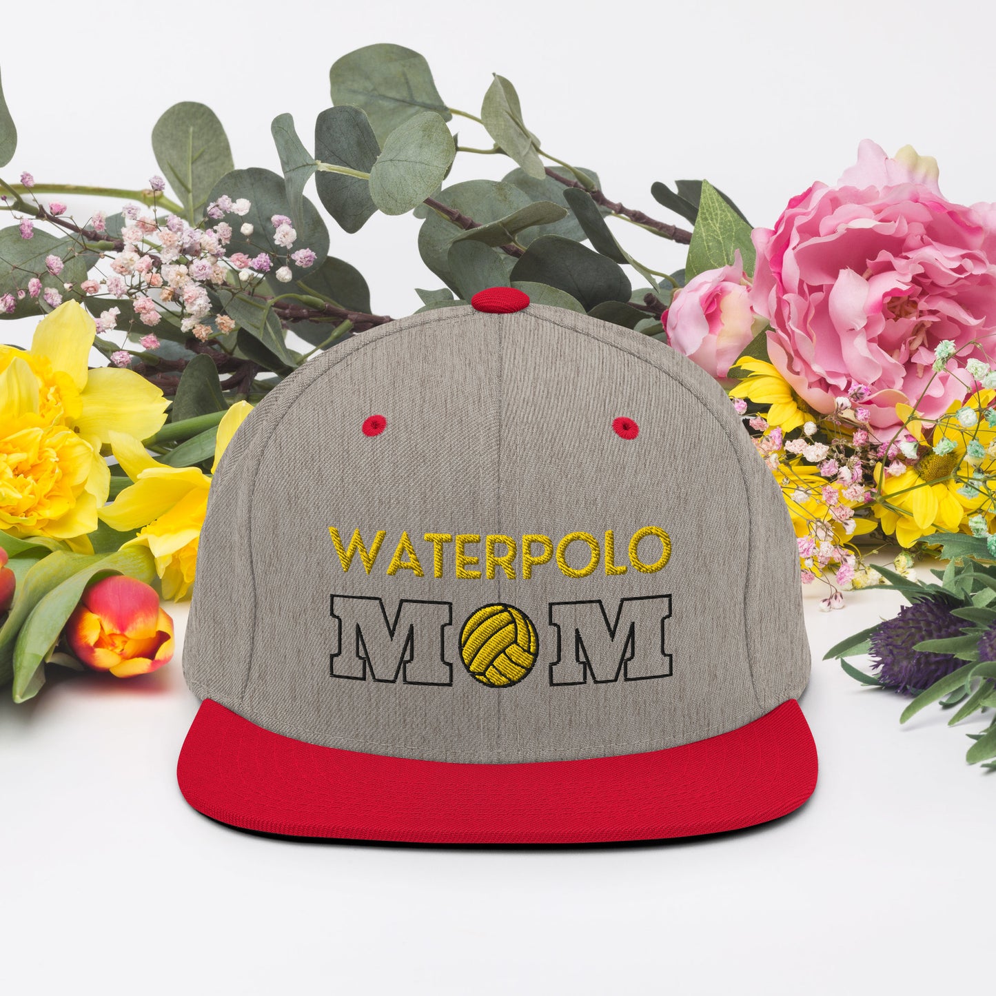 Waterpolo Mom - Yellow Lettering - Classic Snapback | Yupoong 6089M