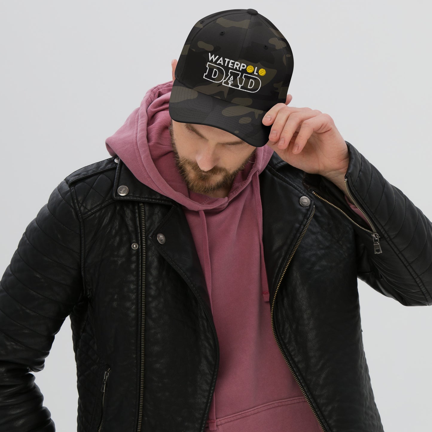 Waterpolo Dad - Embroidered Closed-Back Structured Cap | Flexfit 6277