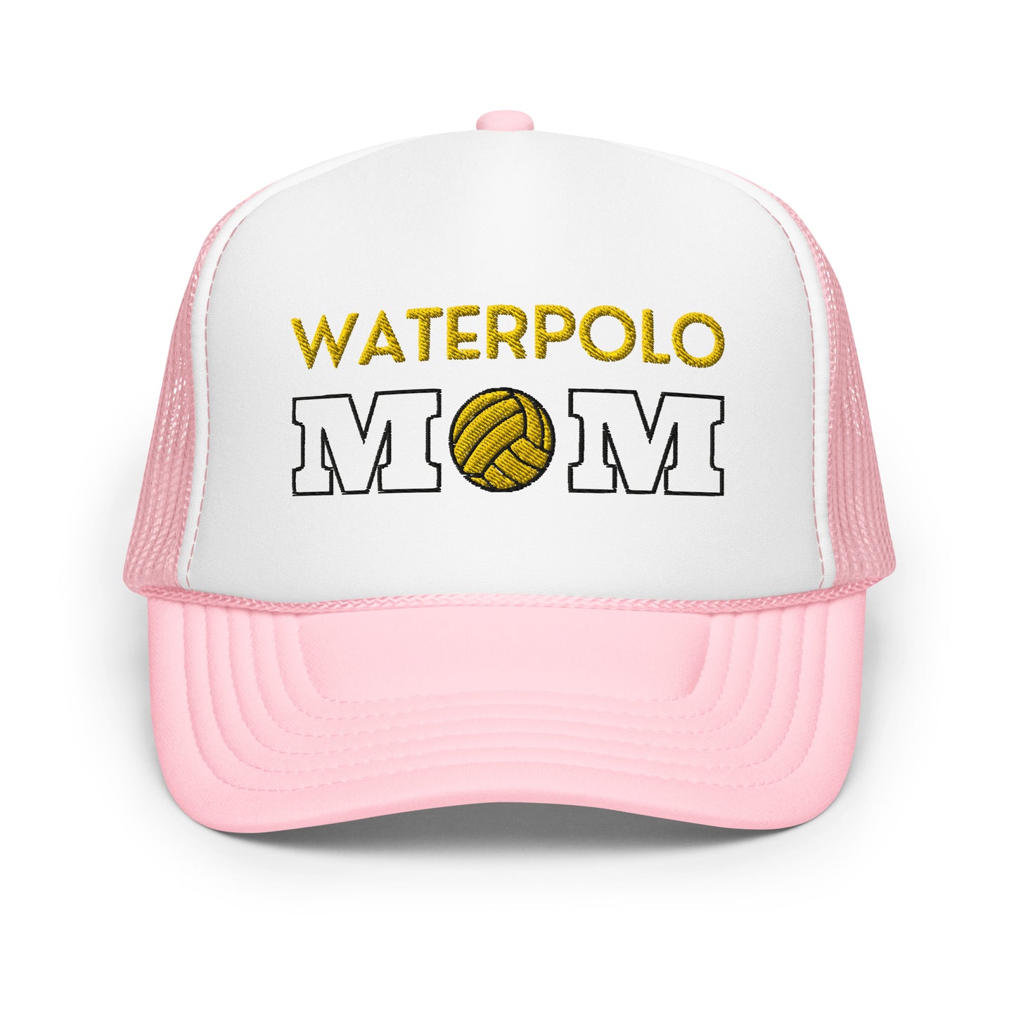 Waterpolo Mom - Yellow Lettering - Foam Trucker Hat | Otto Cap 39-165