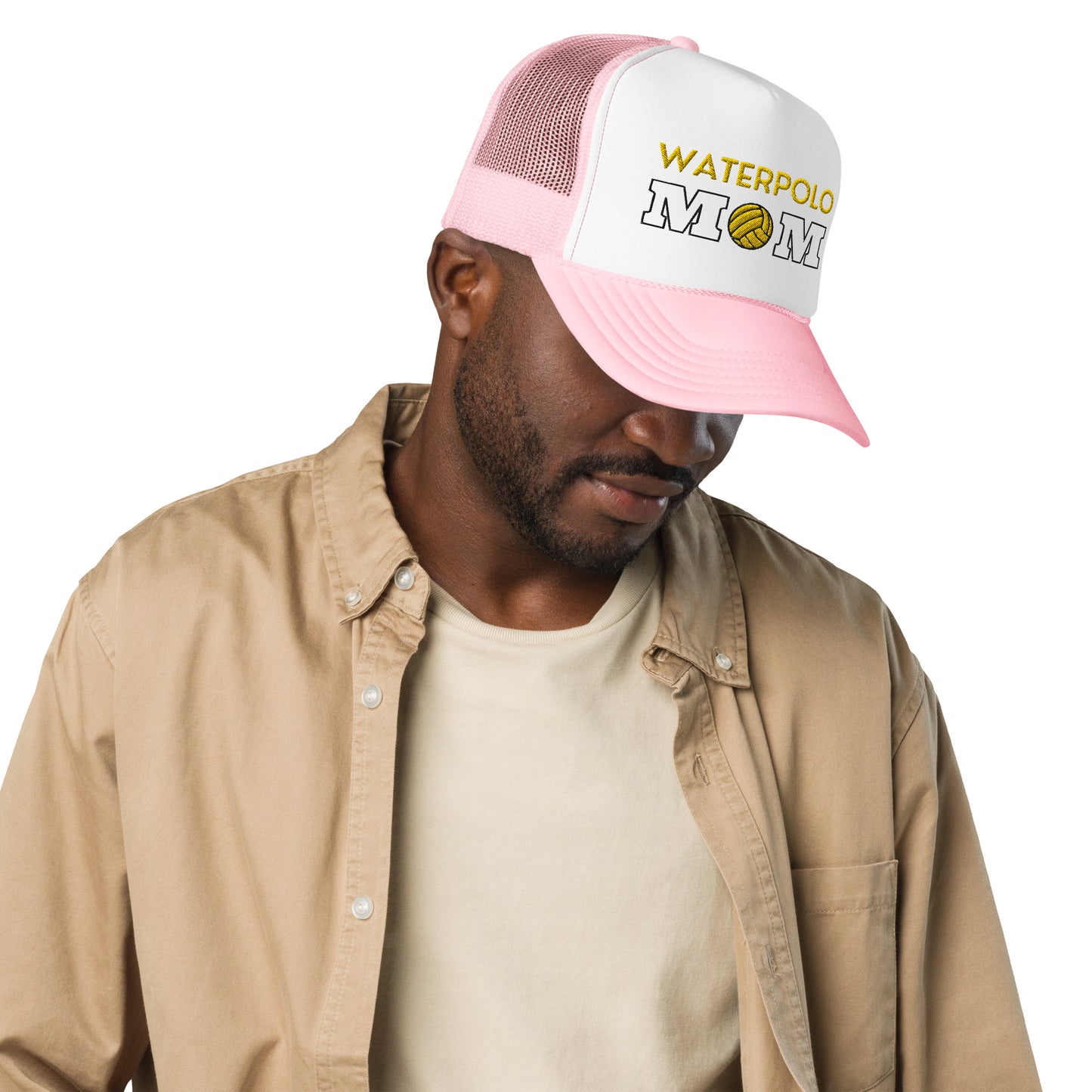 Waterpolo Mom - Yellow Lettering - Foam Trucker Hat | Otto Cap 39-165