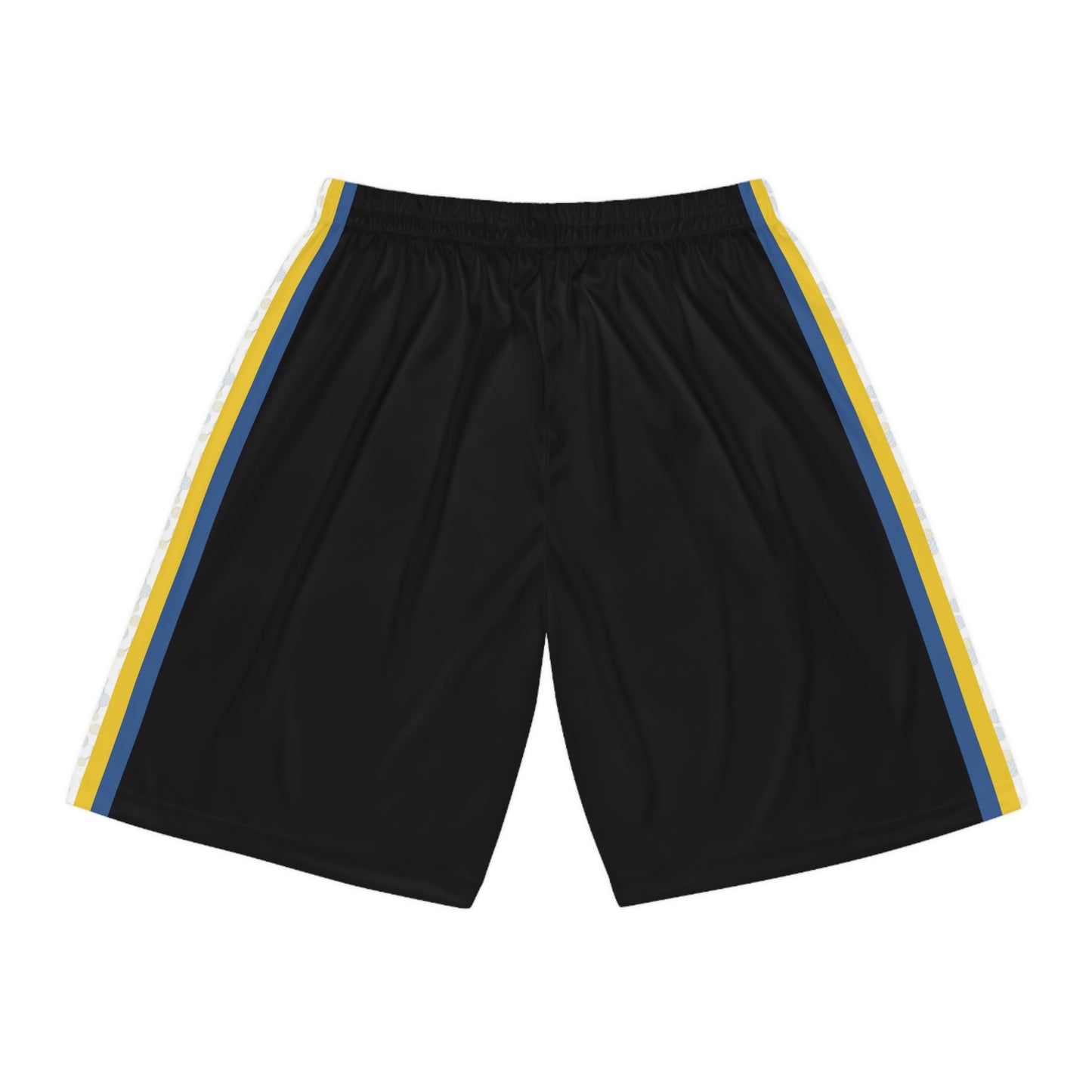 Kern Premier - Black Shorts with Blue and Gold Stripes with Logo - Basketball Shorts