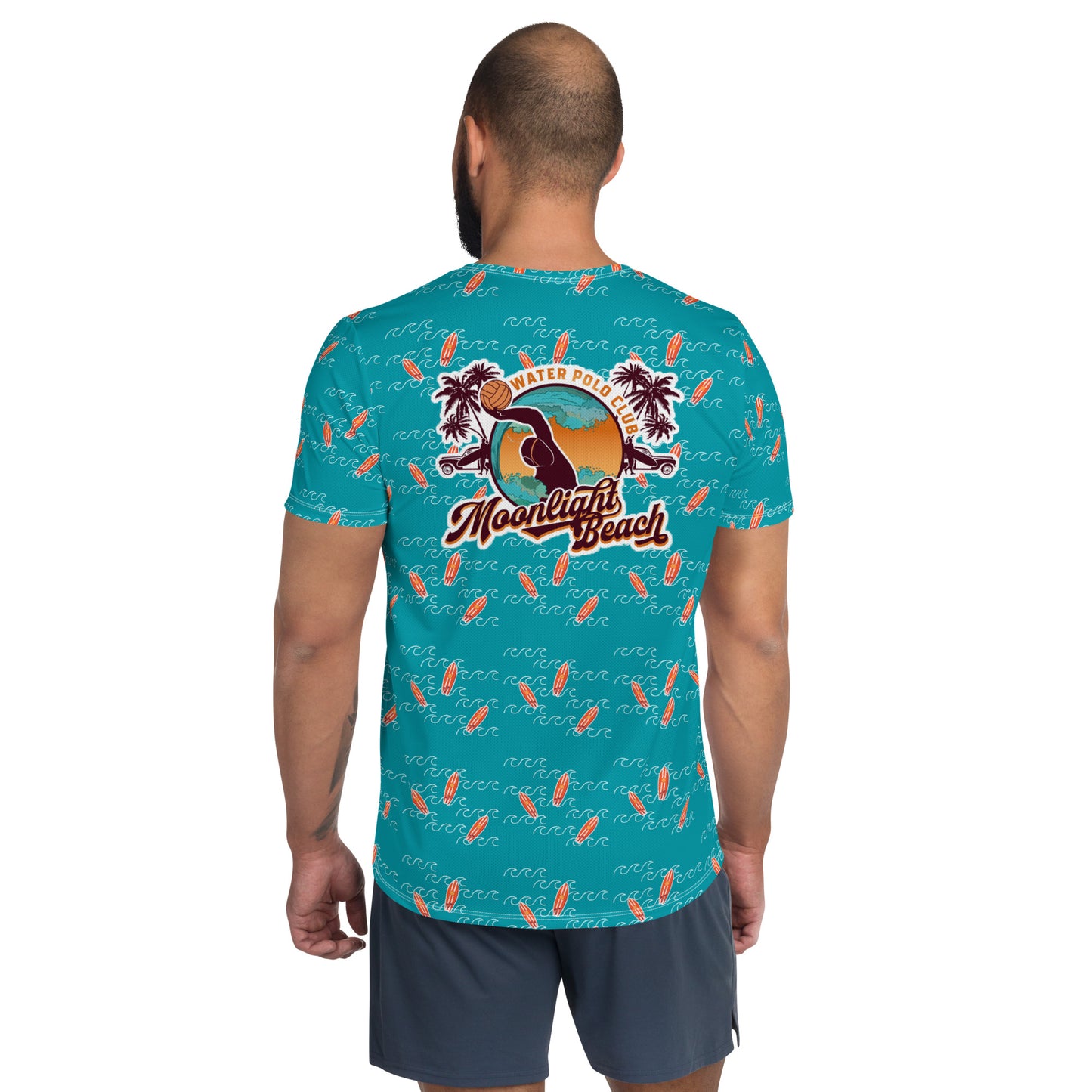 Moonlight Beach WPCAll-Over Print Men's Athletic T-shirt