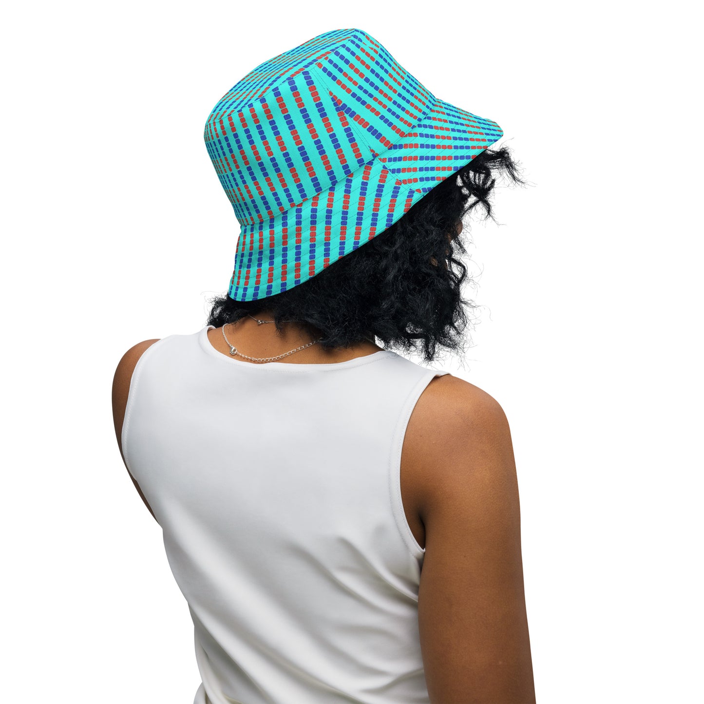 Lane lines plaid Reversible bucket hat