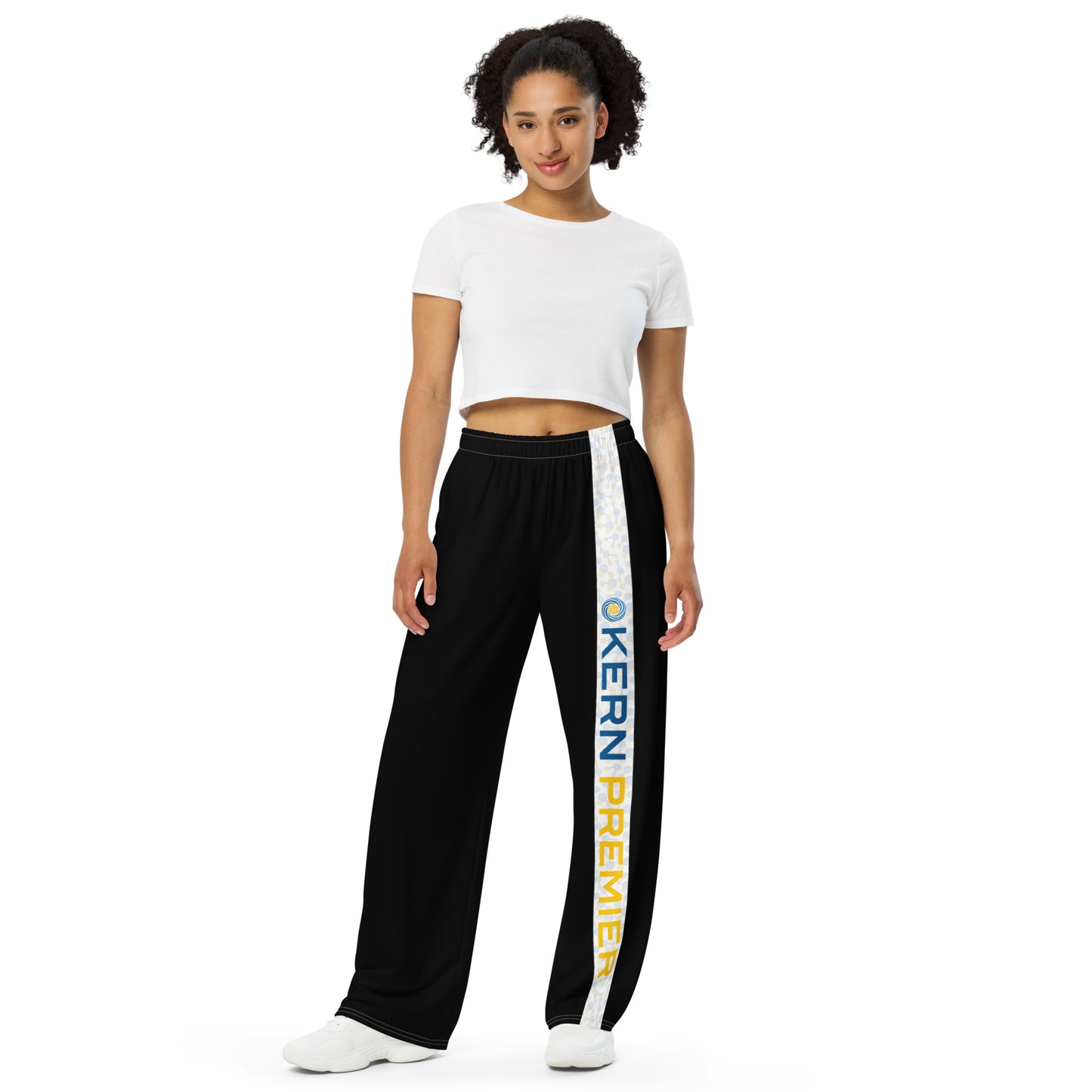 Kern Premier - All over print - Black with H2O Molecule with Kern Premier Logo - unisex wide-leg pants