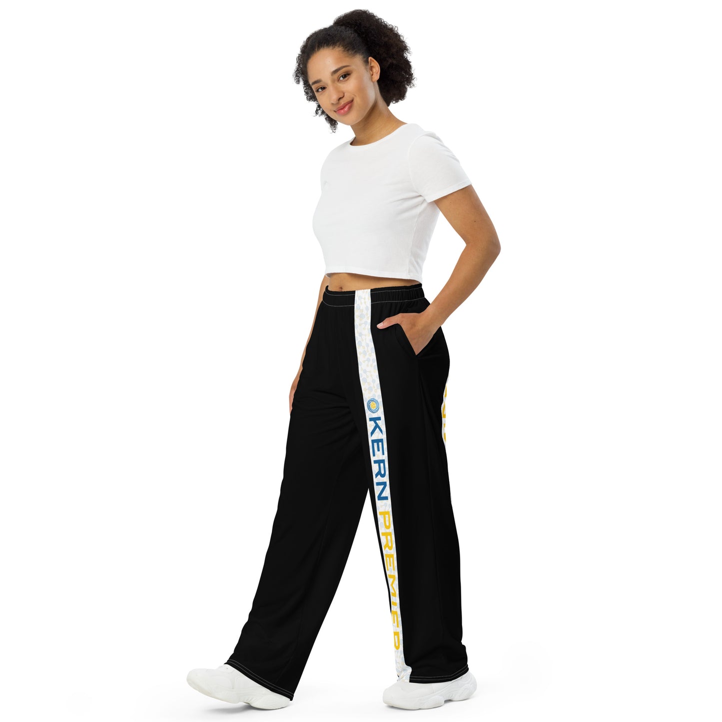 Kern Premier - All over print - Black with H2O Molecule with Kern Premier Logo - unisex wide-leg pants