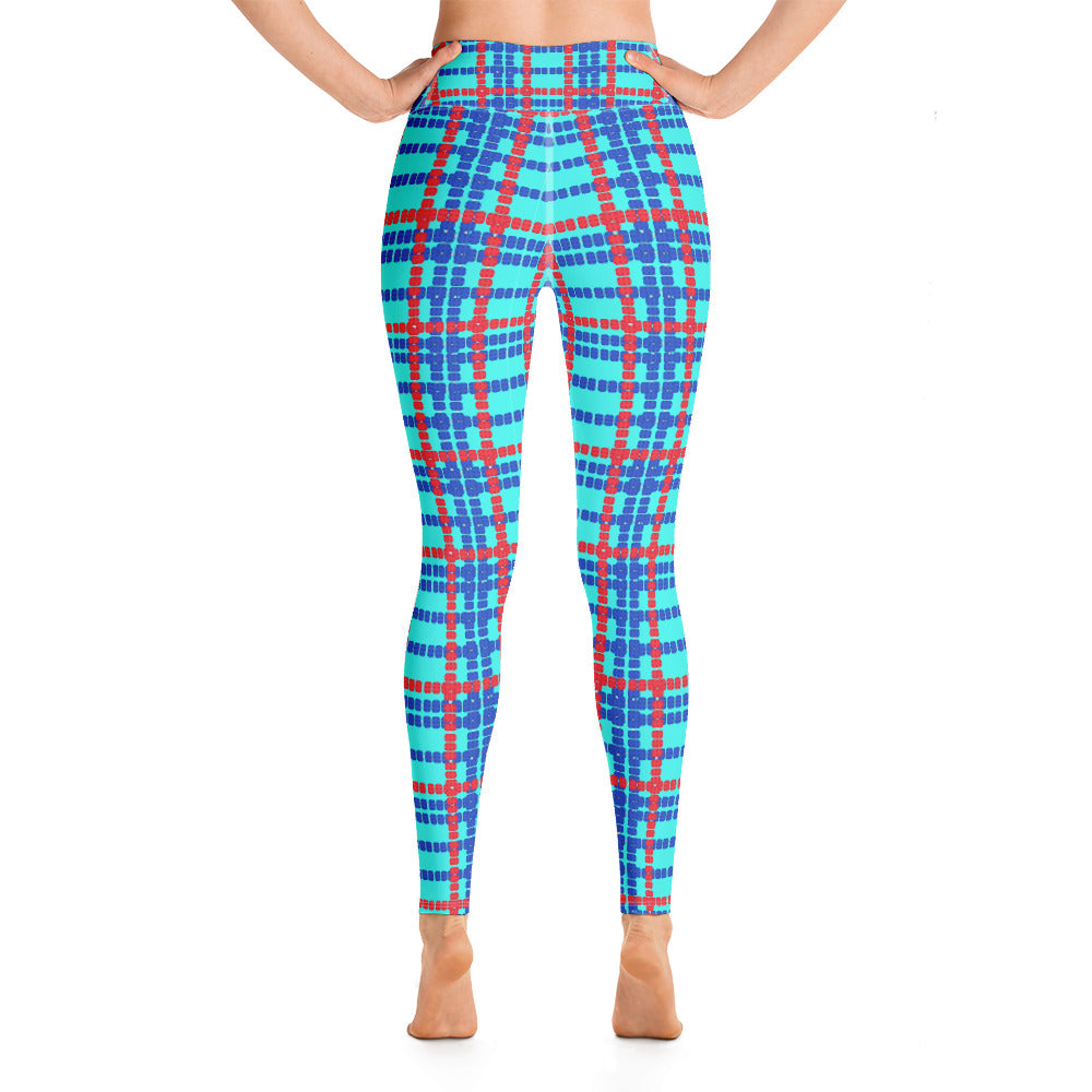 Lane Lines Plaid Yoga Leggings