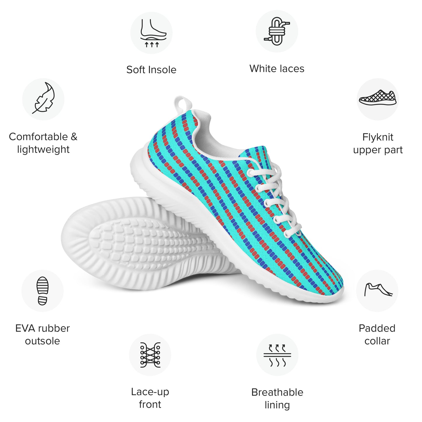 Swim Lane Stripes- Men’s athletic shoes