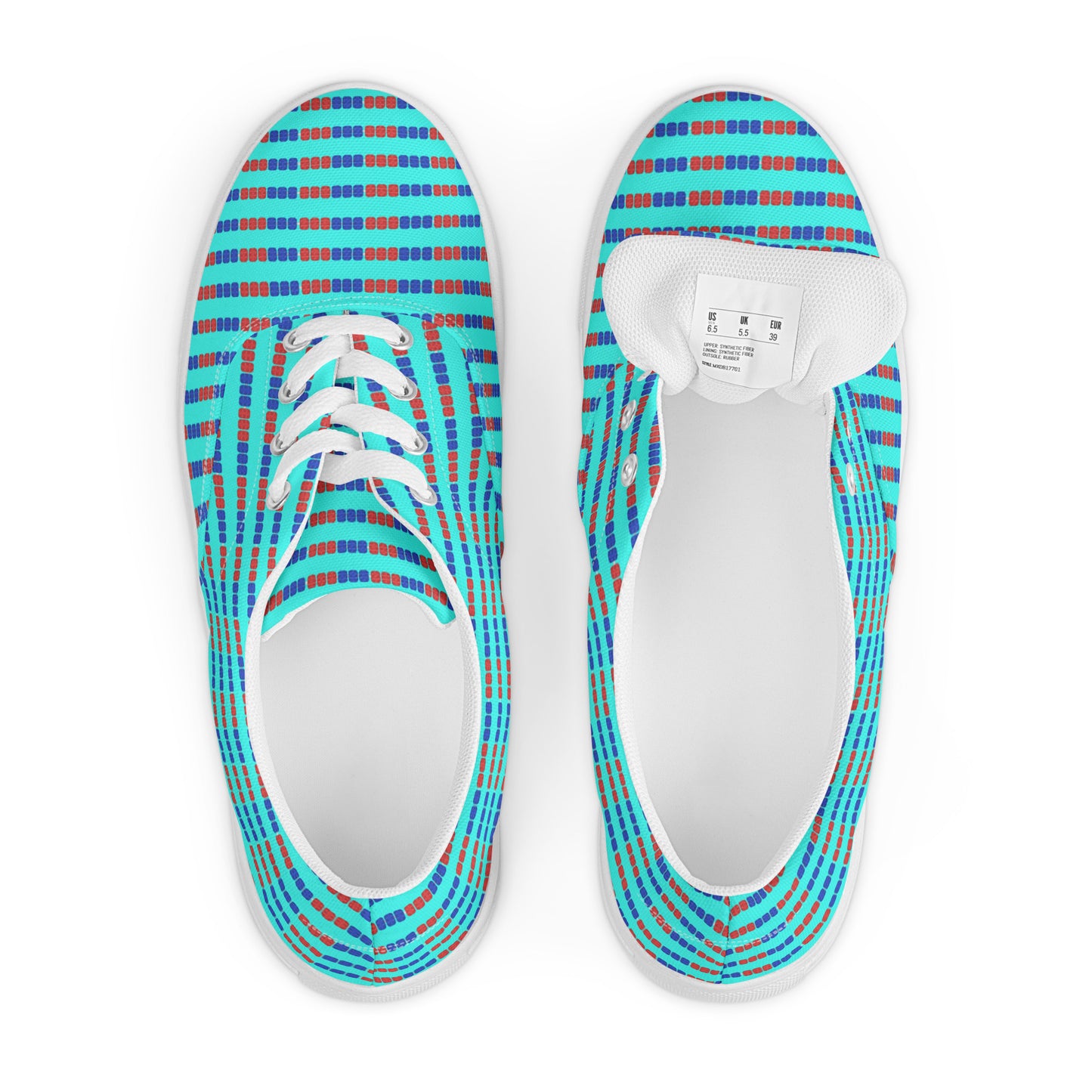 Swim Lane Stripes- Men’s lace-up canvas shoes