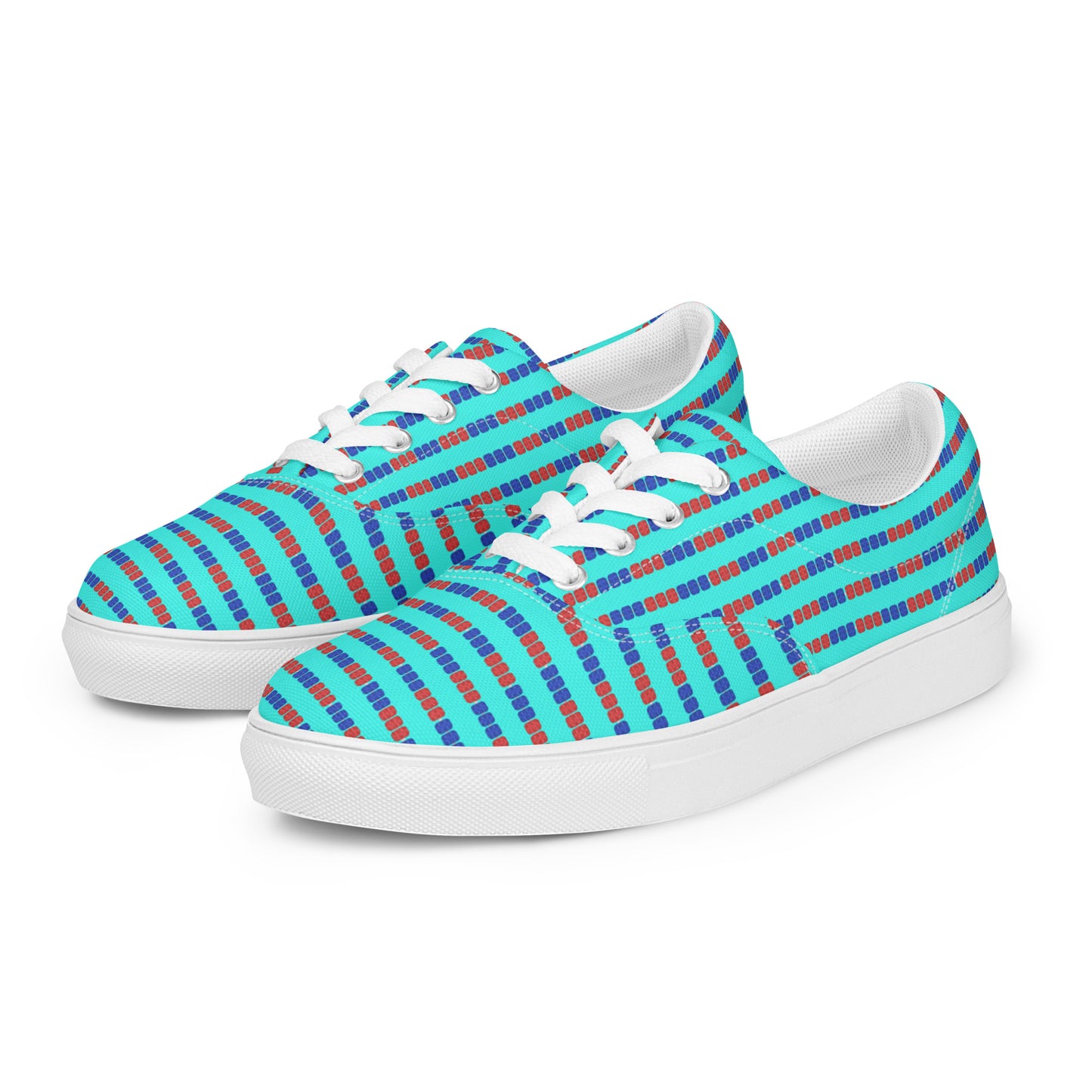 Swim Lane Stripes- Men’s lace-up canvas shoes