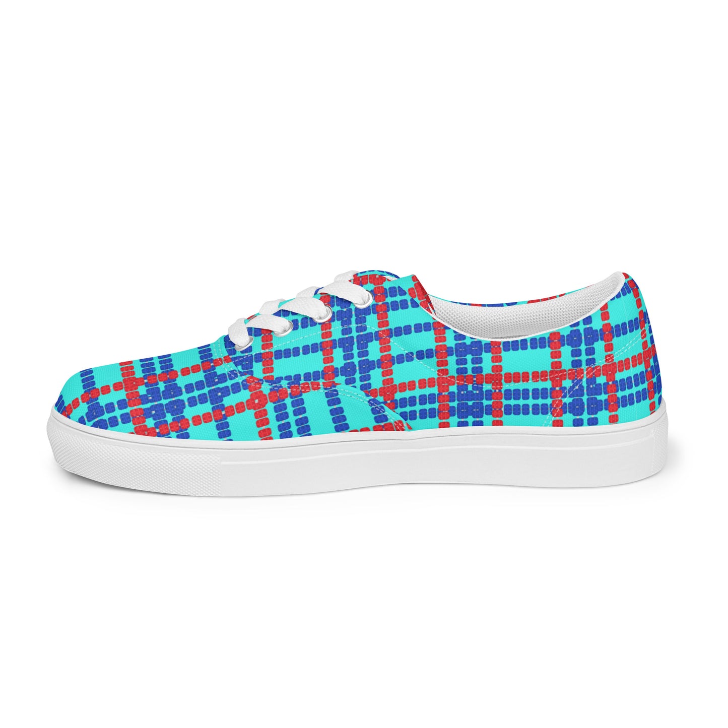 Lane Lines- Plaid- Men’s lace-up canvas shoes
