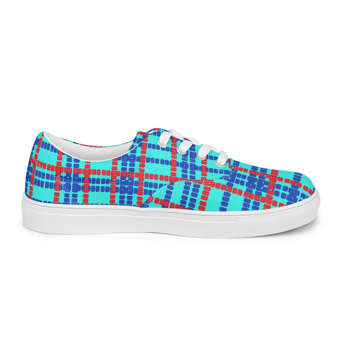 Lane Lines- Plaid- Men’s lace-up canvas shoes