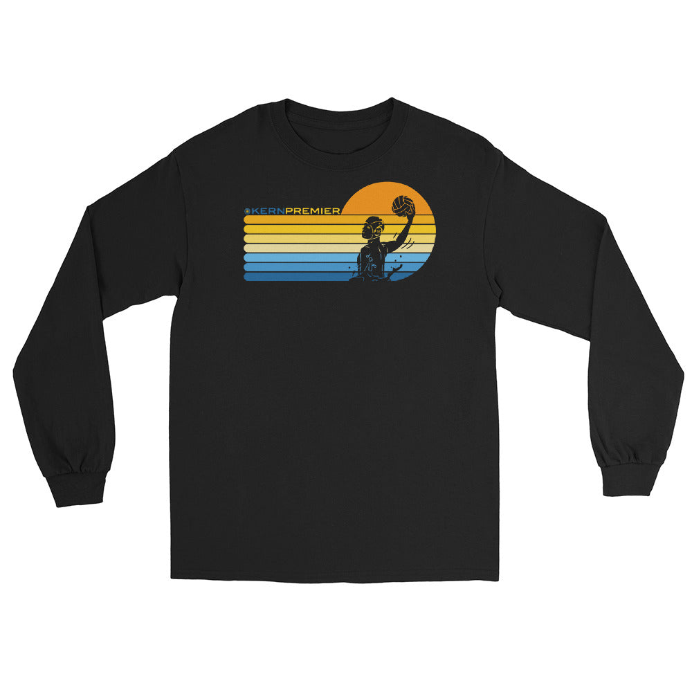 Kern Premier - 7 Color Right sided Sunset with Male Silhouette with Logo on Top - Long Sleeve Shirt - Gildan 2400
