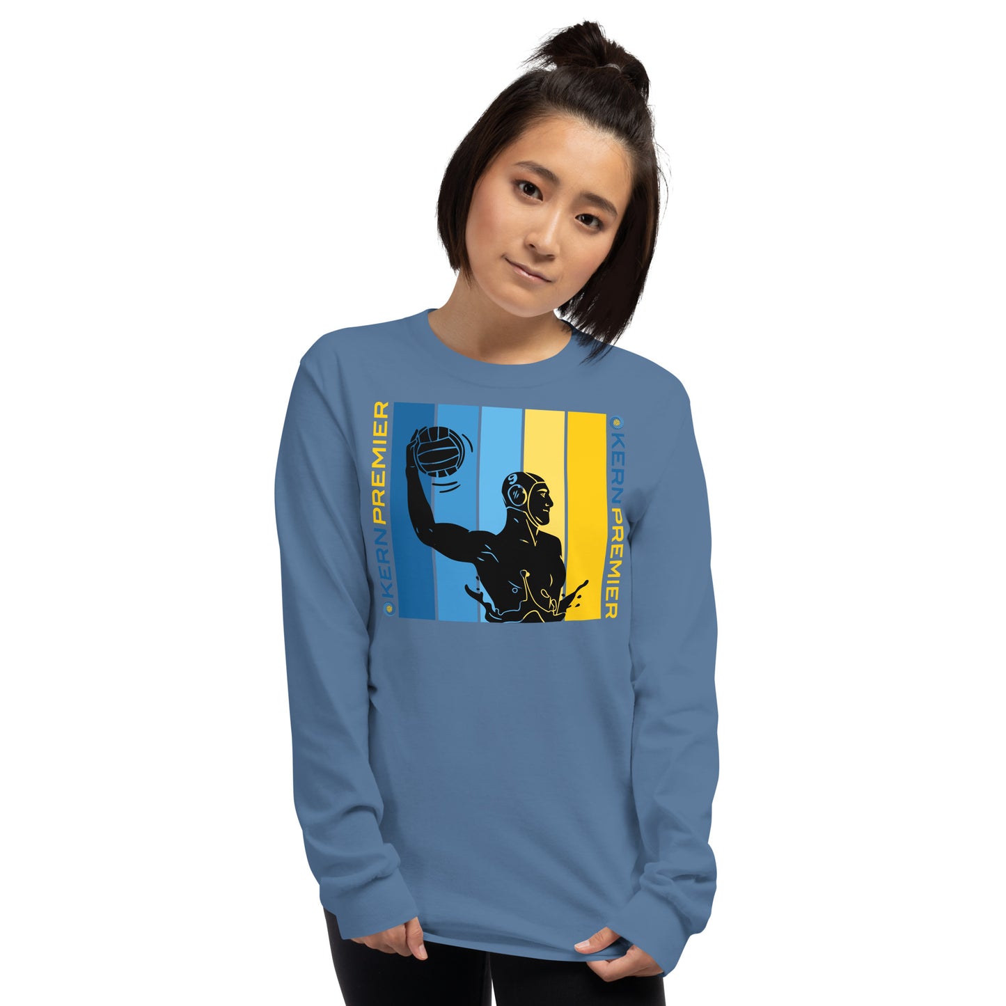 Kern Premier - 7 Color Box with Male Silhouette with Double Vertical Logos - Long Sleeve Shirt - Gildan 2400