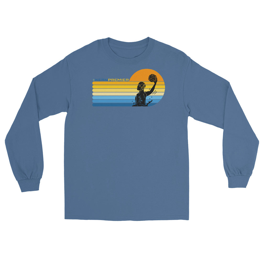 Kern Premier - 7 Color Right sided Sunset with Male Silhouette with Logo on Top - Long Sleeve Shirt - Gildan 2400