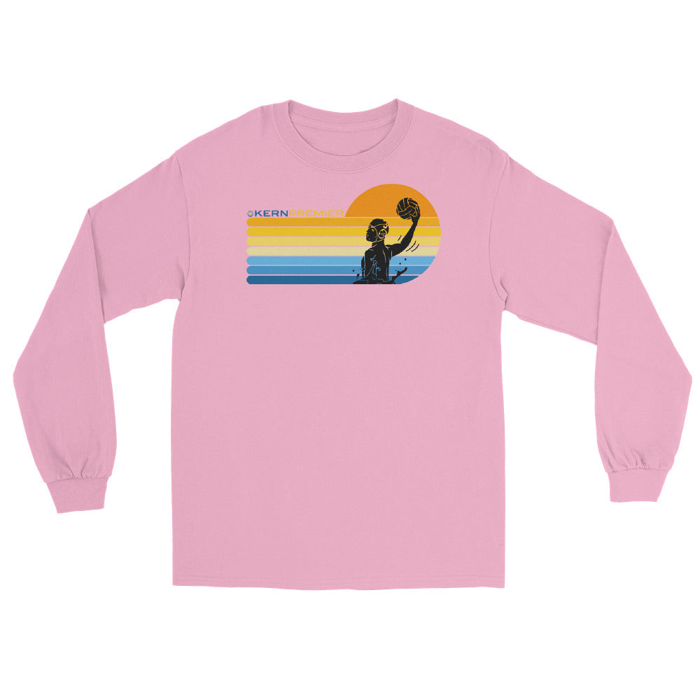 Kern Premier - 7 Color Right sided Sunset with Male Silhouette with Logo on Top - Long Sleeve Shirt - Gildan 2400