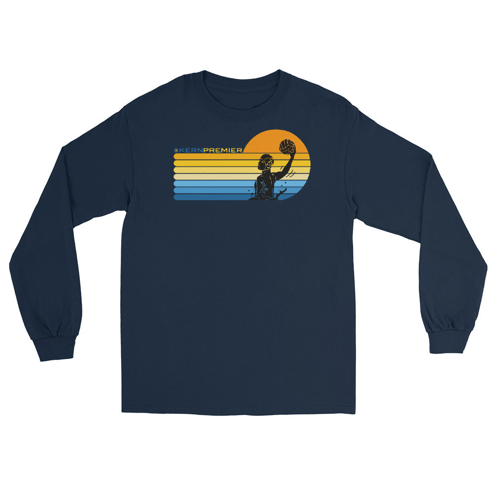 Kern Premier - 7 Color Right sided Sunset with Male Silhouette with Logo on Top - Long Sleeve Shirt - Gildan 2400