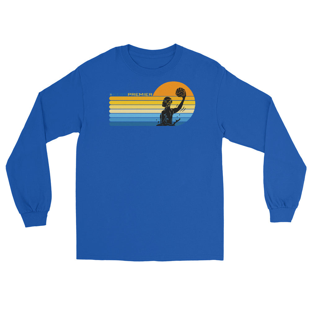 Kern Premier - 7 Color Right sided Sunset with Male Silhouette with Logo on Top - Long Sleeve Shirt - Gildan 2400