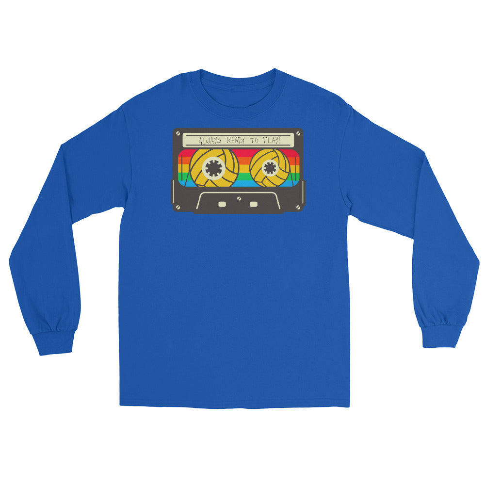 Always Ready to Play Cassette Men’s Long Sleeve Shirt Gildan