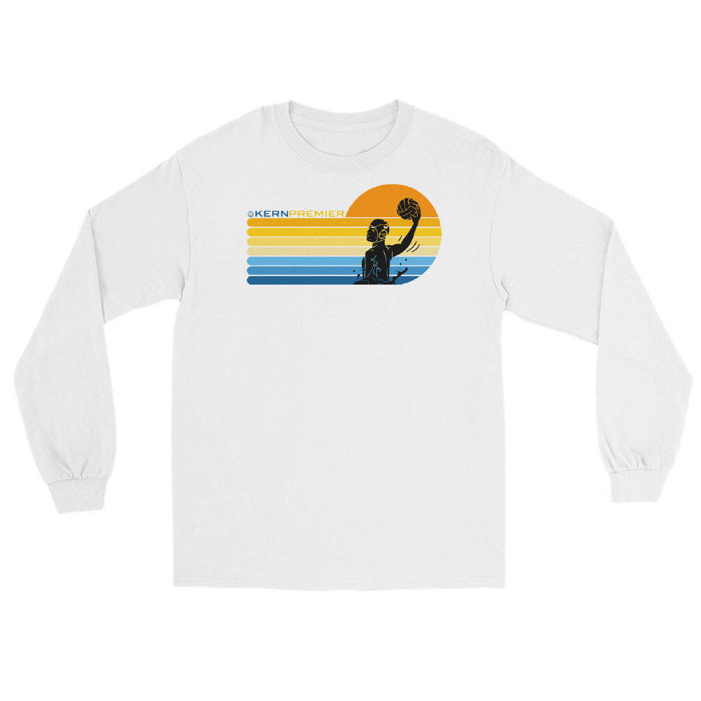 Kern Premier - 7 Color Right sided Sunset with Male Silhouette with Logo on Top - Long Sleeve Shirt - Gildan 2400