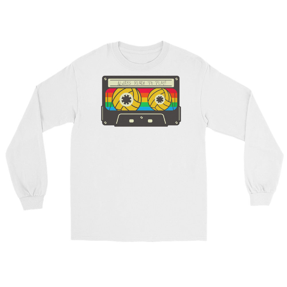 Always Ready to Play Cassette Men’s Long Sleeve Shirt Gildan