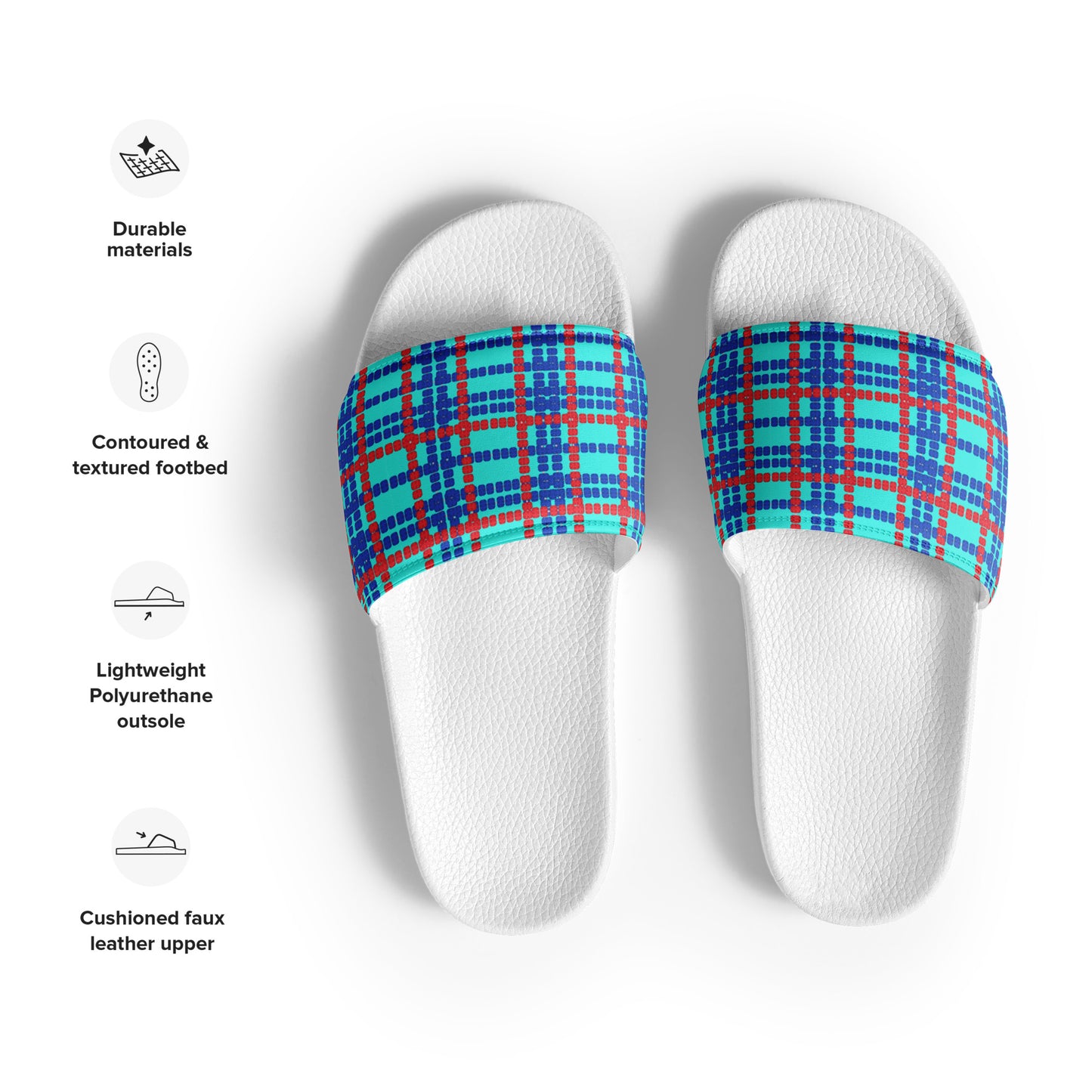 Lane Lines Plaid- Men’s slides