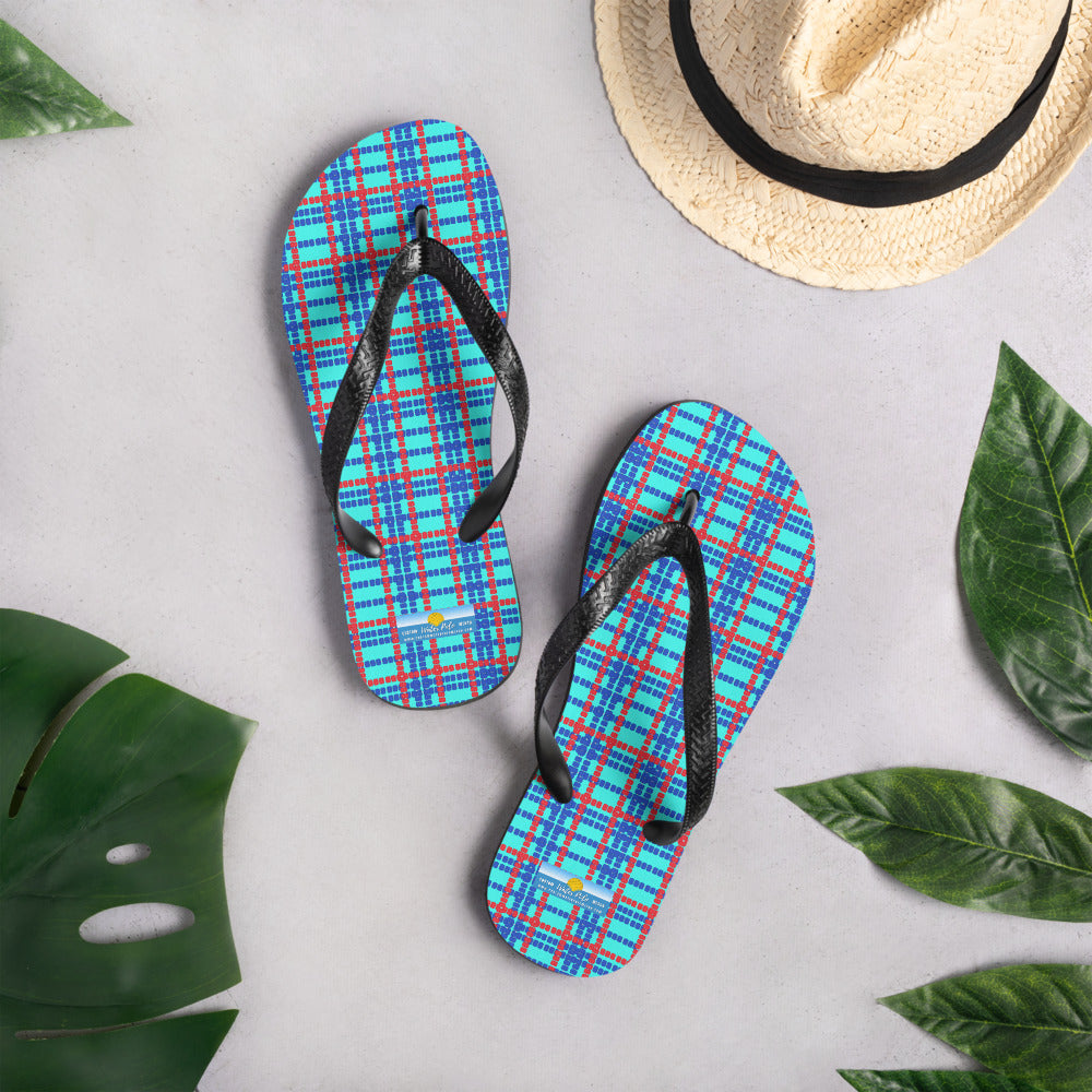 Lane Lines Plaid- Flip-Flops