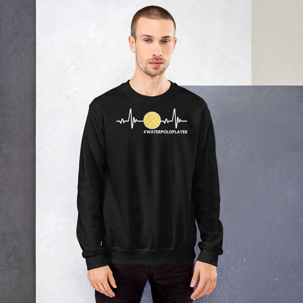 Waterpolo Player Heartbeat - Unisex Crew Neck Sweatshirt - Gildan 18000