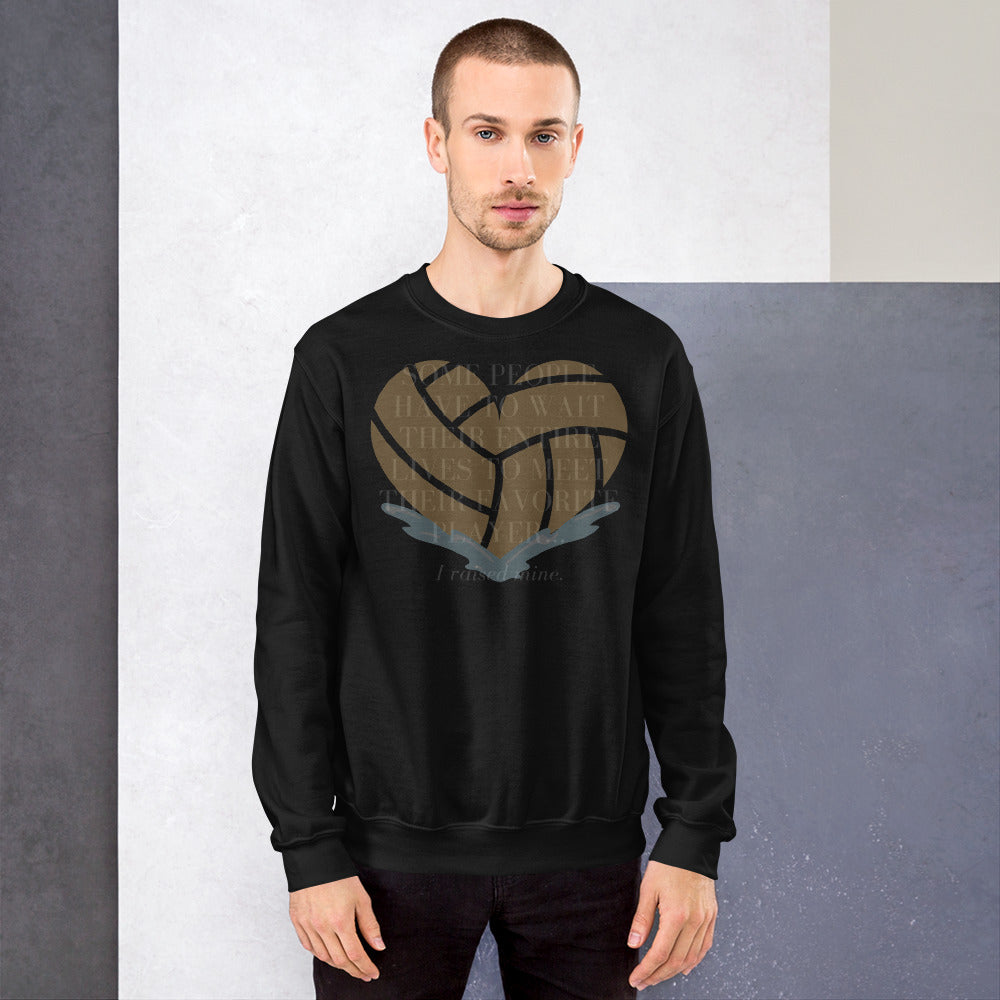 I Raised My Favorite Player with big heart - Unisex Crew Neck Sweatshirt - Gildan 18000