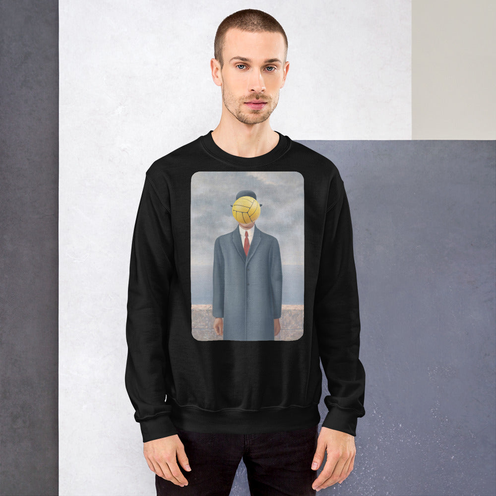 Son of Man Artwork with Water Polo Ball - Unisex Crew Neck Sweatshirt - Gildan 18000