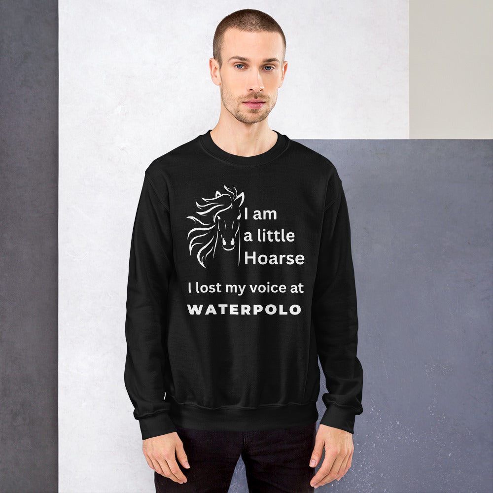 I am a little Hoarse - with Line Art Horse head - Unisex Crew Neck Sweatshirt - Gildan 18000