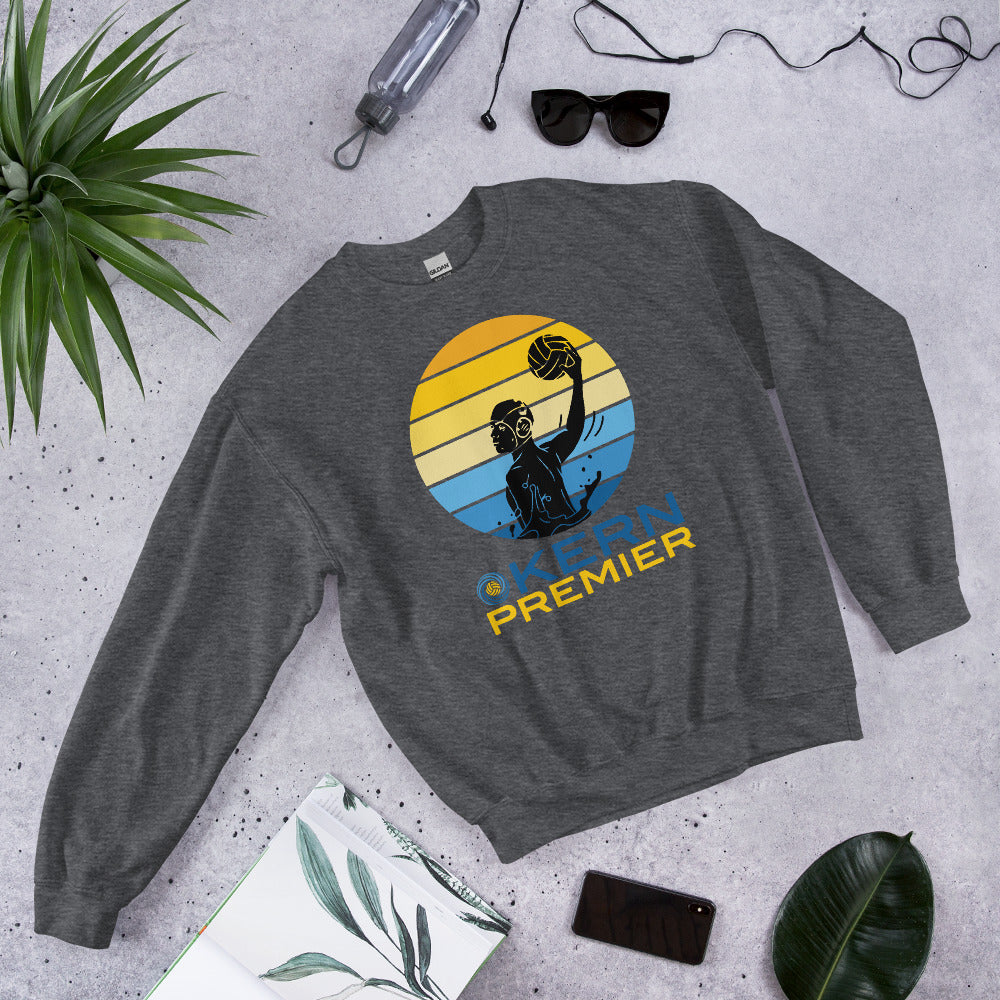 Kern Premier - 7 Color Circle with Male Silhouette with Logo on Bottom - Unisex Crew Neck Sweatshirt - Gildan 18000