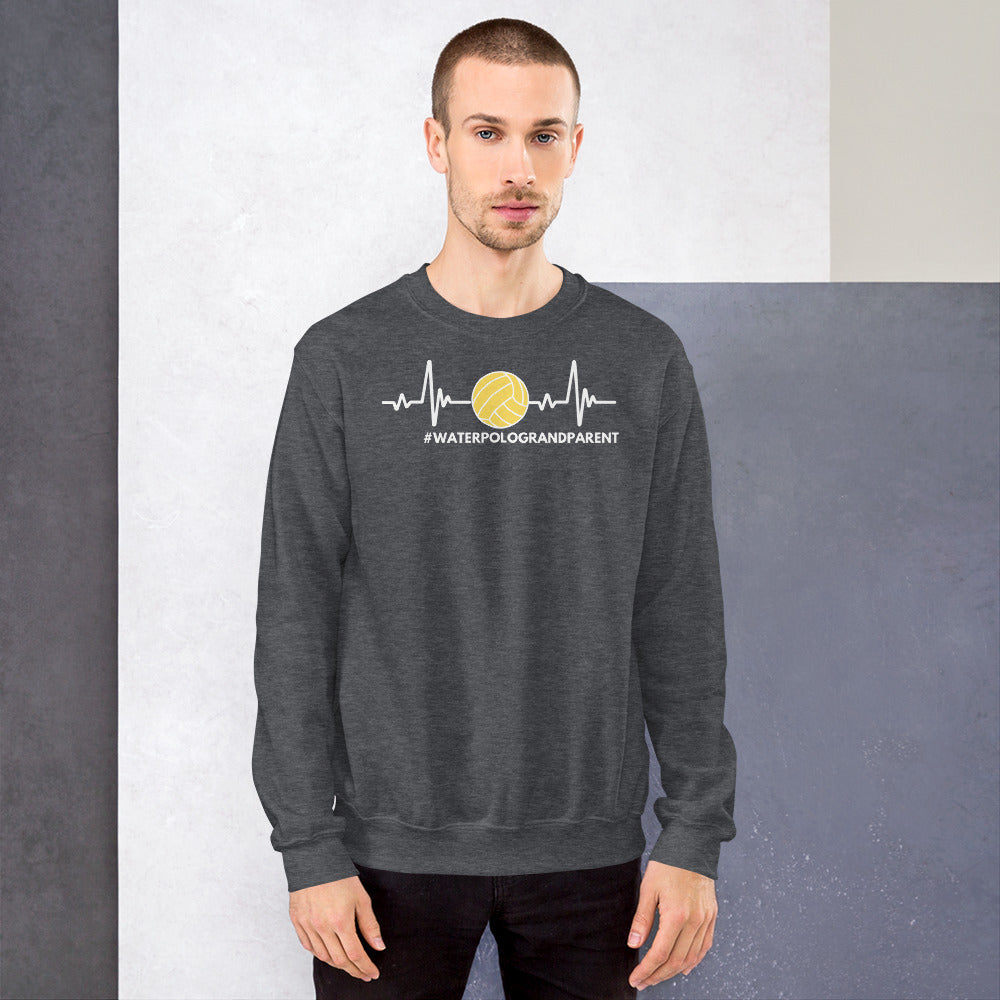Waterpolo Grandparent Heartbeat - Unisex Crew Neck Sweatshirt - Gildan 18000