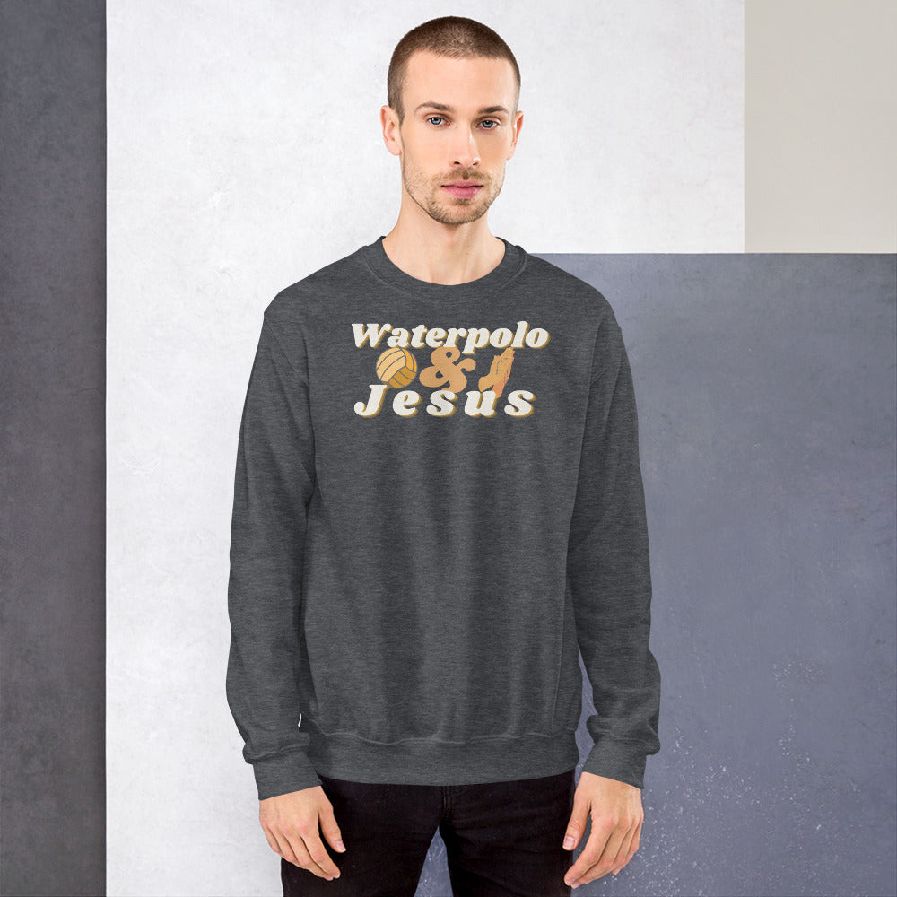 Waterpolo and Jesus - Unisex Crew Neck Sweatshirt - Gildan 18000