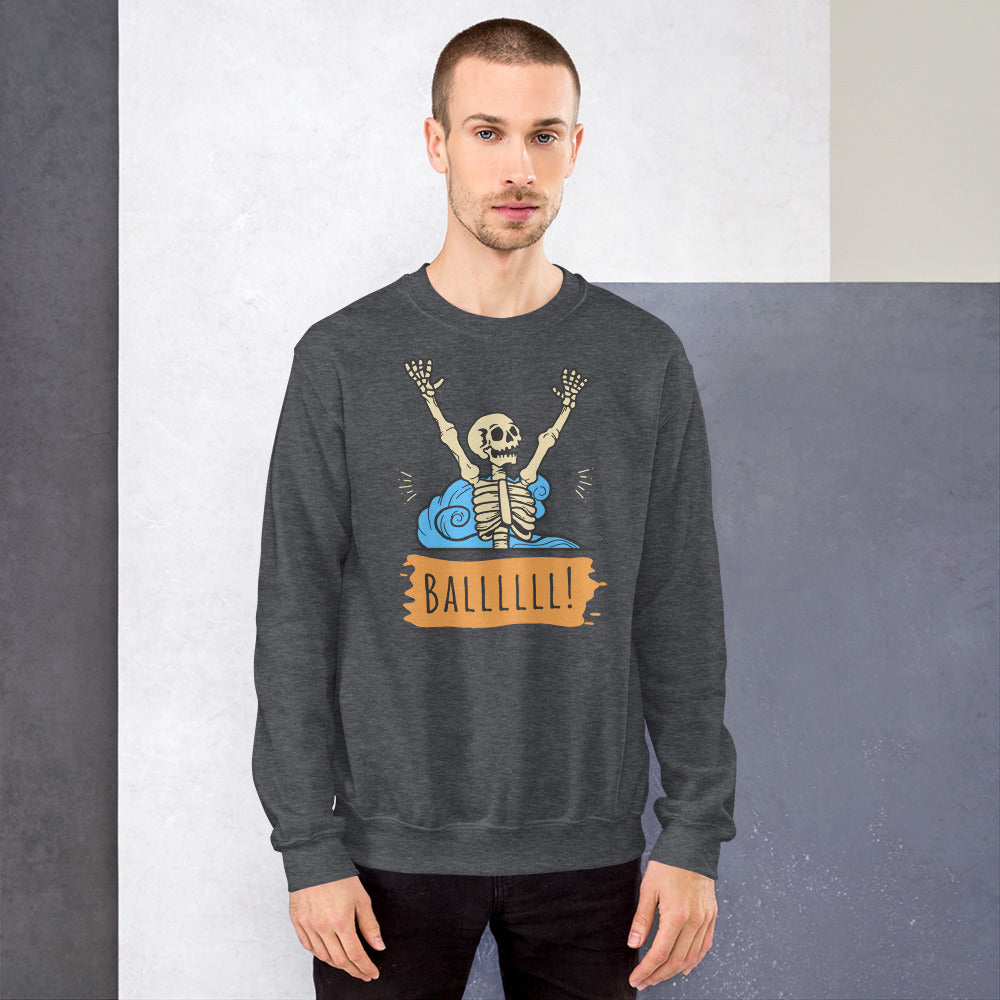 Gimme the Ball Skeleton - Unisex Crew Neck Sweatshirt - Gildan 18000