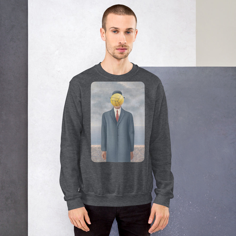 Son of Man Artwork with Water Polo Ball - Unisex Crew Neck Sweatshirt - Gildan 18000