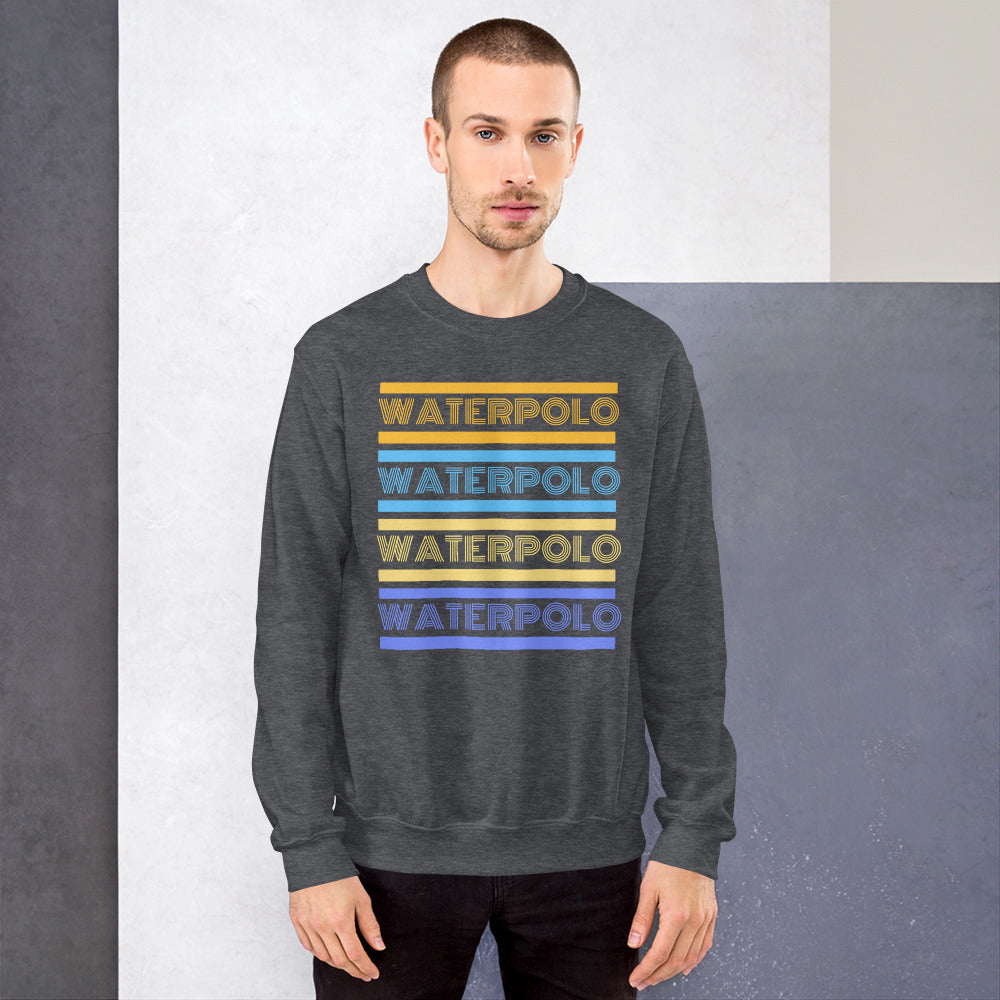 Retro Water Polo- Yellow and Blue - Unisex Crew Neck Sweatshirt - Gildan 18000