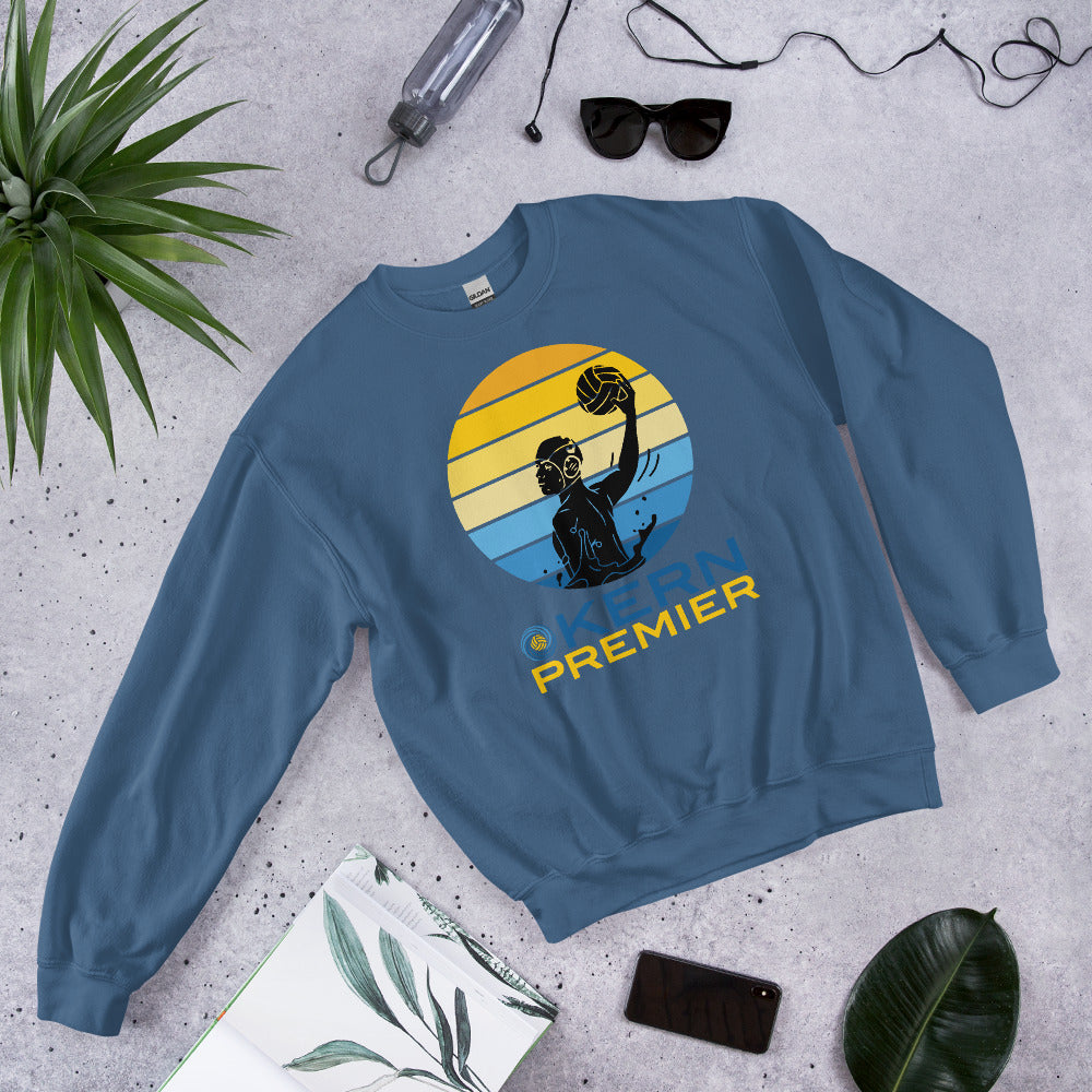 Kern Premier - 7 Color Circle with Male Silhouette with Logo on Bottom - Unisex Crew Neck Sweatshirt - Gildan 18000