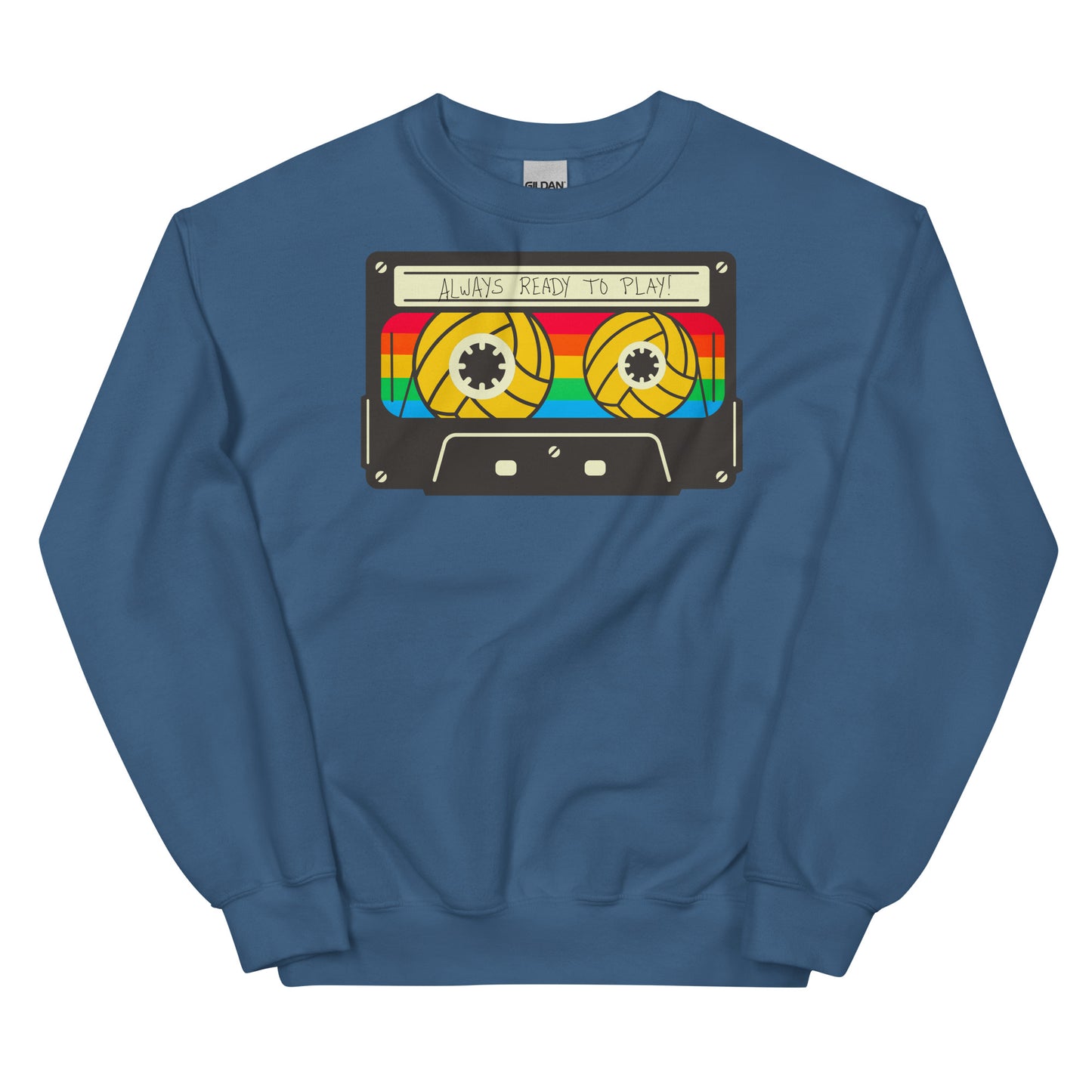 Always Ready to Play Cassette - Unisex Crew Neck Sweatshirt - Gildan 18000