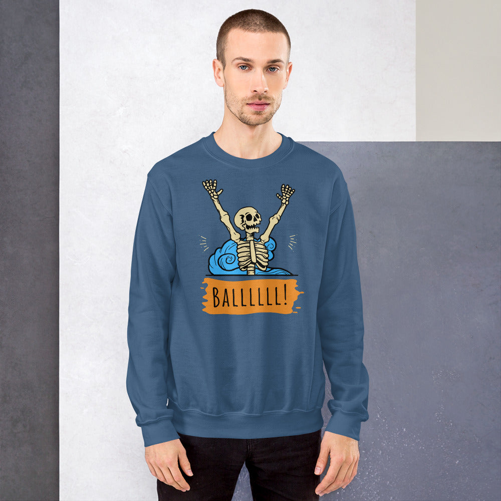 Gimme the Ball Skeleton - Unisex Crew Neck Sweatshirt - Gildan 18000