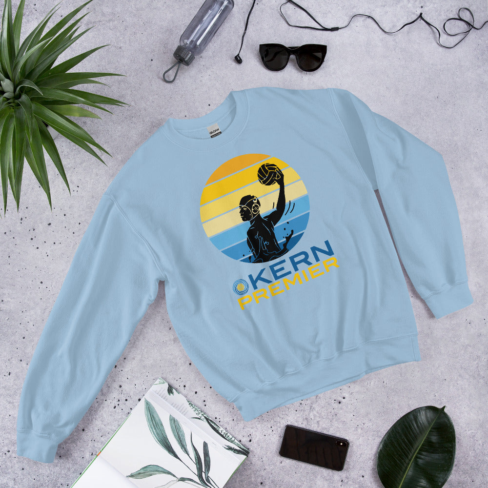 Kern Premier - 7 Color Circle with Male Silhouette with Logo on Bottom - Unisex Crew Neck Sweatshirt - Gildan 18000