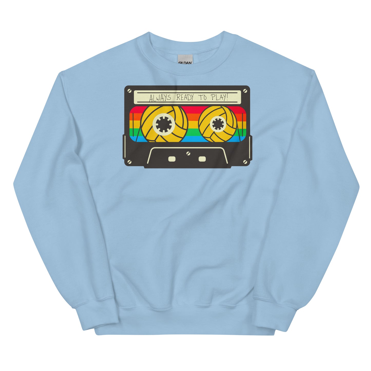 Always Ready to Play Cassette - Unisex Crew Neck Sweatshirt - Gildan 18000
