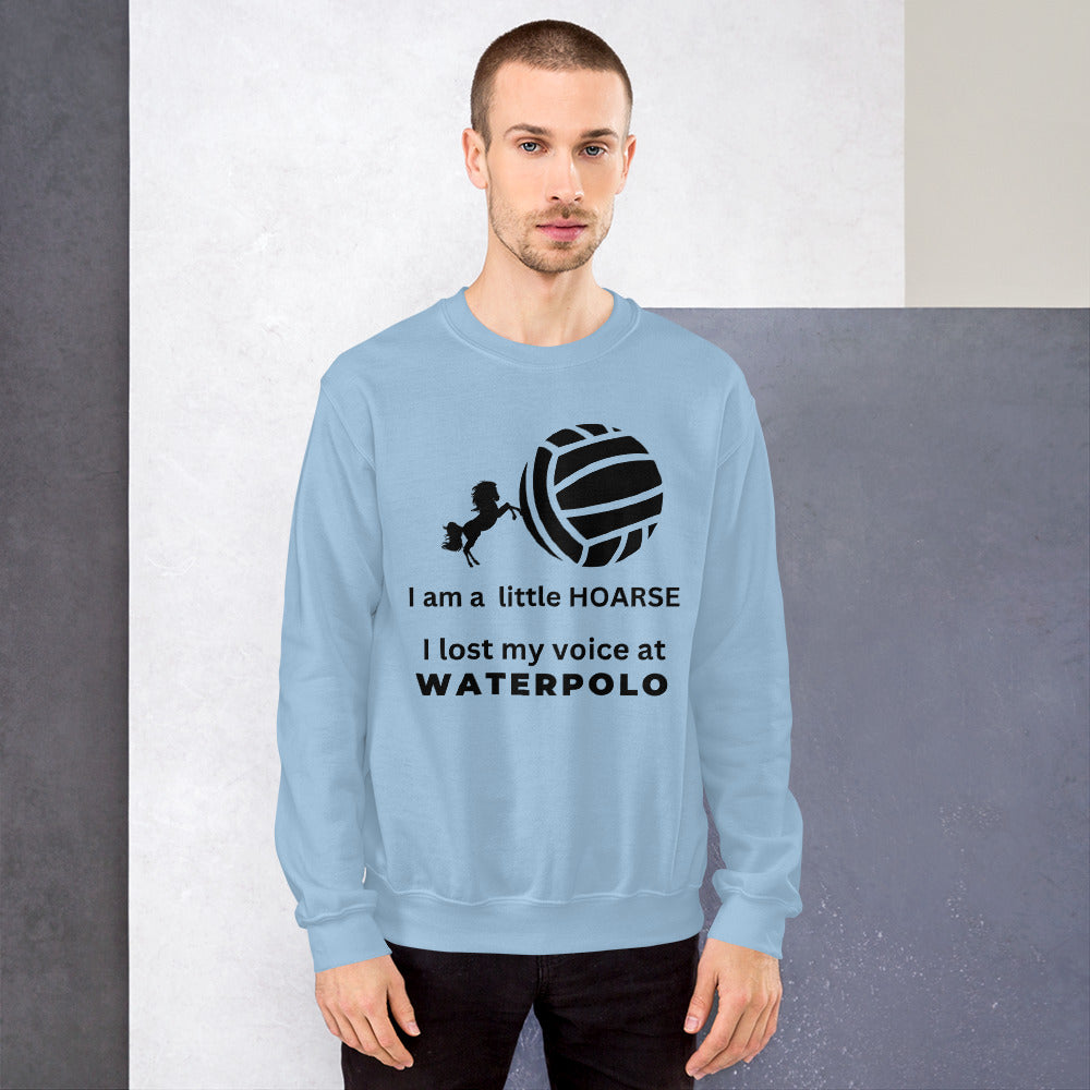 I am a little Hoarse - With tiny horse and giant ball - Unisex Crew Neck Sweatshirt - Gildan 18000