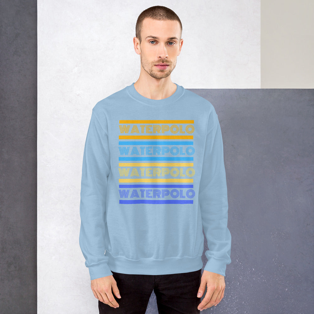 Retro Water Polo- Yellow and Blue - Unisex Crew Neck Sweatshirt - Gildan 18000