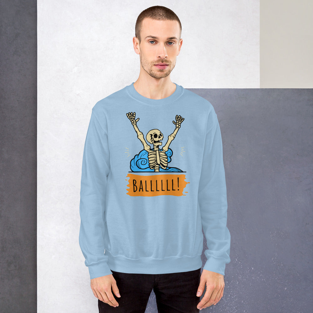 Gimme the Ball Skeleton - Unisex Crew Neck Sweatshirt - Gildan 18000