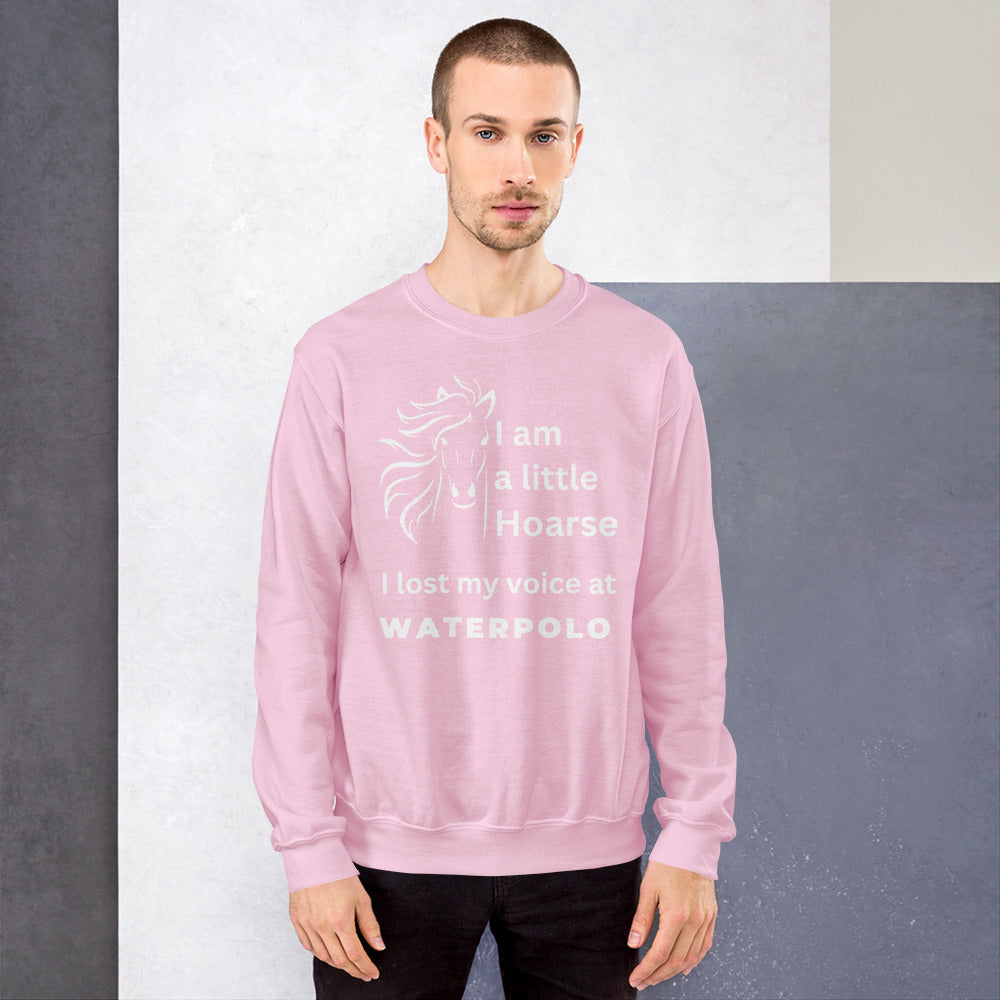 I am a little Hoarse - with Line Art Horse head - Unisex Crew Neck Sweatshirt - Gildan 18000