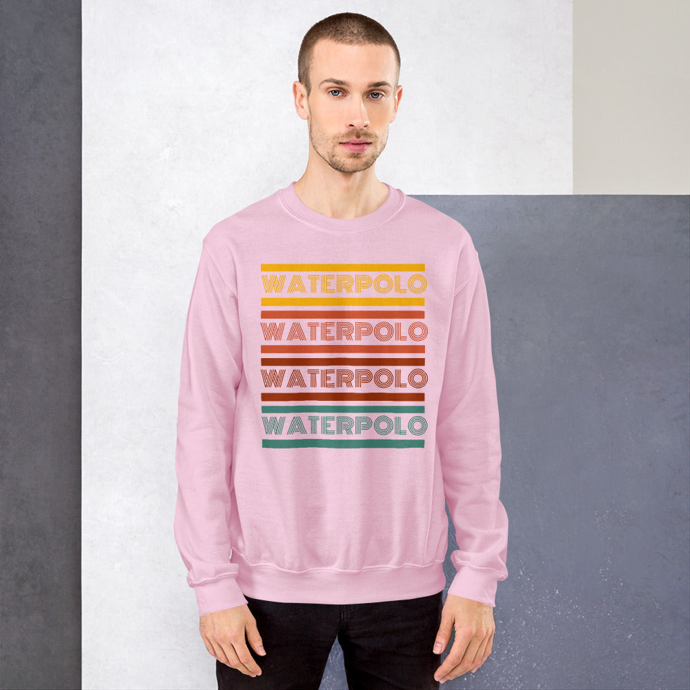 Retro Water Polo- Yellow, Red, and Green - Unisex Crew Neck Sweatshirt - Gildan 18000